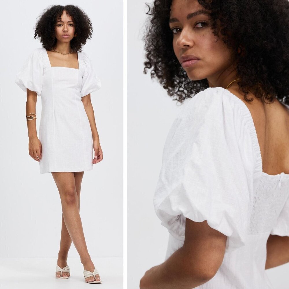 NEW SNDYS White Tuscany Cotton Mini Dress Size Large 23038
